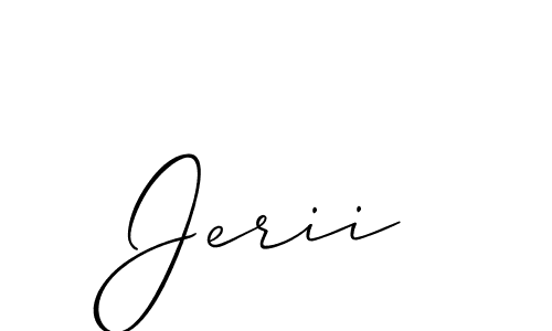 How to make Jerii name signature. Use Allison_Script style for creating short signs online. This is the latest handwritten sign. Jerii signature style 2 images and pictures png