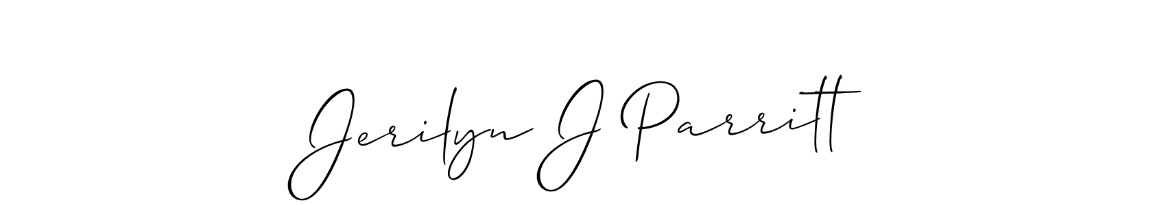 Create a beautiful signature design for name Jerilyn J Parritt. With this signature (Allison_Script) fonts, you can make a handwritten signature for free. Jerilyn J Parritt signature style 2 images and pictures png