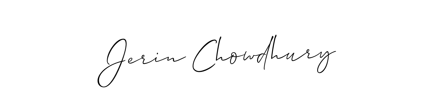 How to make Jerin Chowdhury name signature. Use Allison_Script style for creating short signs online. This is the latest handwritten sign. Jerin Chowdhury signature style 2 images and pictures png