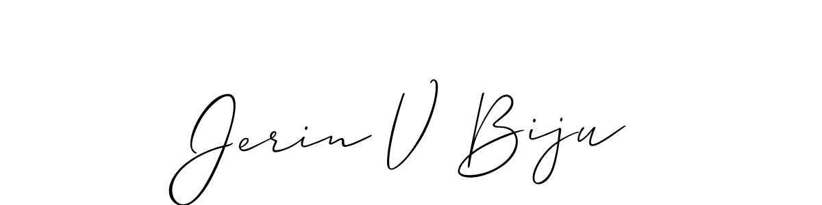 You should practise on your own different ways (Allison_Script) to write your name (Jerin V Biju) in signature. don't let someone else do it for you. Jerin V Biju signature style 2 images and pictures png