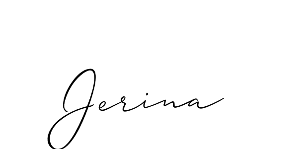 How to make Jerina name signature. Use Allison_Script style for creating short signs online. This is the latest handwritten sign. Jerina signature style 2 images and pictures png