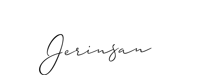 Design your own signature with our free online signature maker. With this signature software, you can create a handwritten (Allison_Script) signature for name Jerinsan. Jerinsan signature style 2 images and pictures png