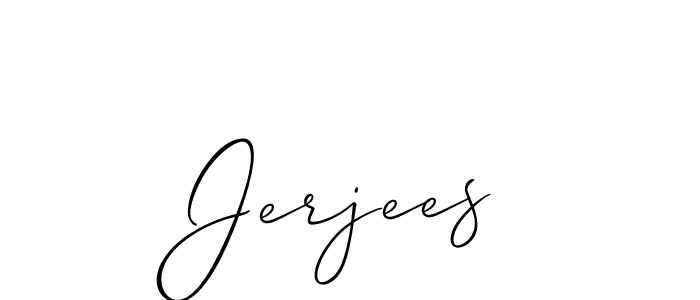 Use a signature maker to create a handwritten signature online. With this signature software, you can design (Allison_Script) your own signature for name Jerjees. Jerjees signature style 2 images and pictures png