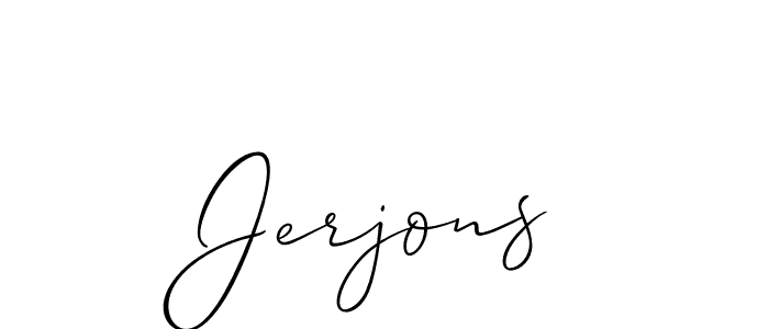 How to make Jerjons name signature. Use Allison_Script style for creating short signs online. This is the latest handwritten sign. Jerjons signature style 2 images and pictures png