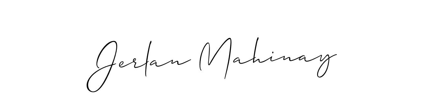 Allison_Script is a professional signature style that is perfect for those who want to add a touch of class to their signature. It is also a great choice for those who want to make their signature more unique. Get Jerlan Mahinay name to fancy signature for free. Jerlan Mahinay signature style 2 images and pictures png