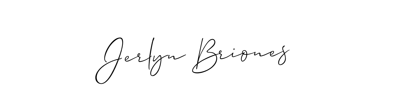 How to make Jerlyn Briones name signature. Use Allison_Script style for creating short signs online. This is the latest handwritten sign. Jerlyn Briones signature style 2 images and pictures png