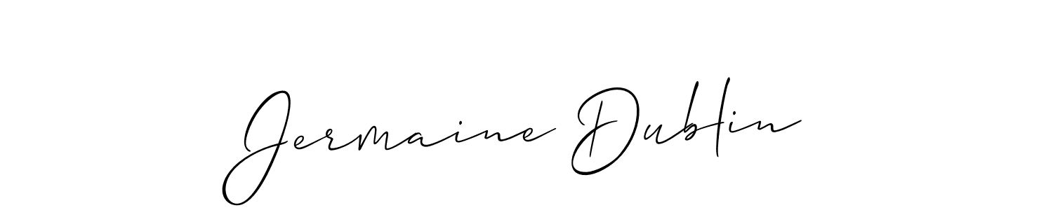 Create a beautiful signature design for name Jermaine Dublin. With this signature (Allison_Script) fonts, you can make a handwritten signature for free. Jermaine Dublin signature style 2 images and pictures png