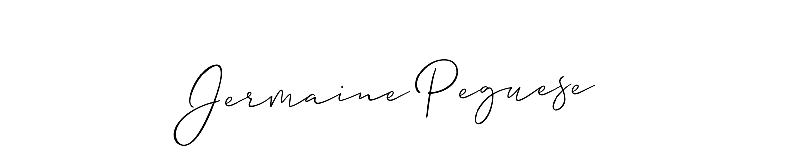 The best way (Allison_Script) to make a short signature is to pick only two or three words in your name. The name Jermaine Peguese include a total of six letters. For converting this name. Jermaine Peguese signature style 2 images and pictures png