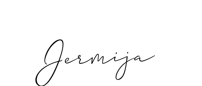 How to make Jermija name signature. Use Allison_Script style for creating short signs online. This is the latest handwritten sign. Jermija signature style 2 images and pictures png