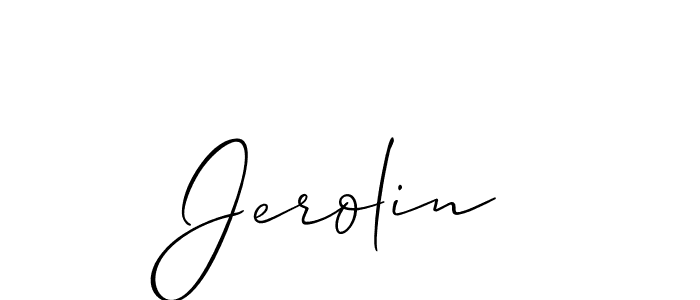 Design your own signature with our free online signature maker. With this signature software, you can create a handwritten (Allison_Script) signature for name Jerolin. Jerolin signature style 2 images and pictures png