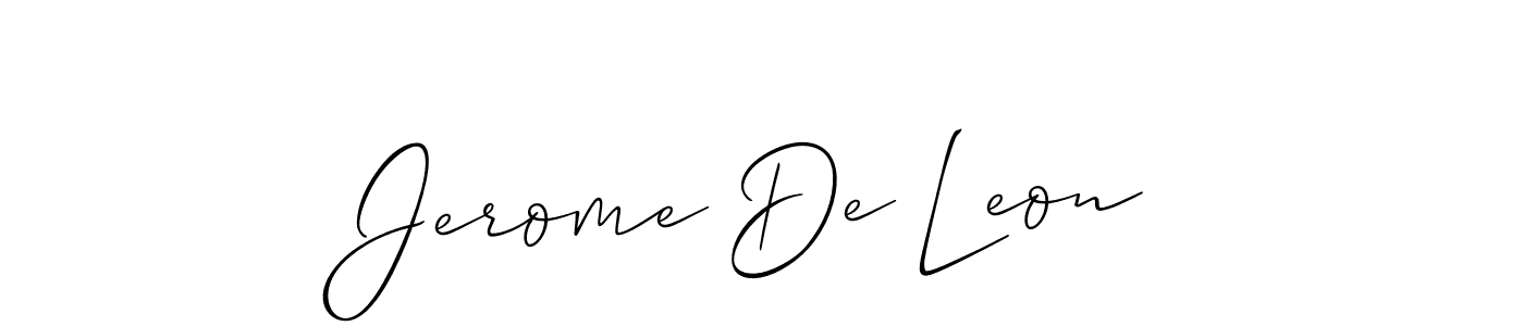 Also You can easily find your signature by using the search form. We will create Jerome De Leon name handwritten signature images for you free of cost using Allison_Script sign style. Jerome De Leon signature style 2 images and pictures png