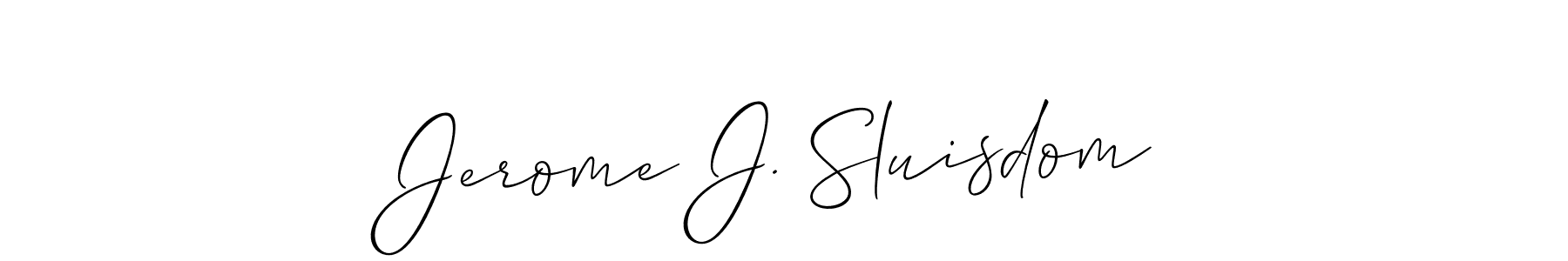It looks lik you need a new signature style for name Jerome J. Sluisdom. Design unique handwritten (Allison_Script) signature with our free signature maker in just a few clicks. Jerome J. Sluisdom signature style 2 images and pictures png