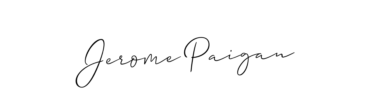 Make a beautiful signature design for name Jerome Paigan. With this signature (Allison_Script) style, you can create a handwritten signature for free. Jerome Paigan signature style 2 images and pictures png