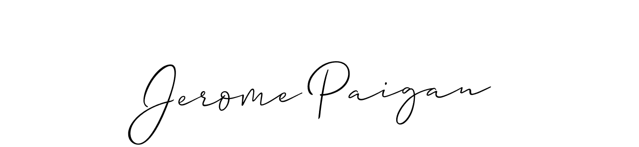The best way (Allison_Script) to make a short signature is to pick only two or three words in your name. The name Jerome Paigan include a total of six letters. For converting this name. Jerome Paigan signature style 2 images and pictures png