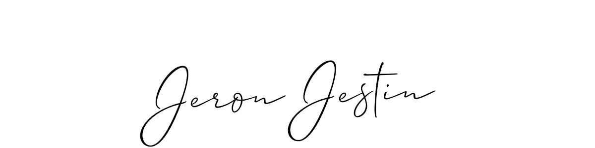 Create a beautiful signature design for name Jeron Jestin. With this signature (Allison_Script) fonts, you can make a handwritten signature for free. Jeron Jestin signature style 2 images and pictures png