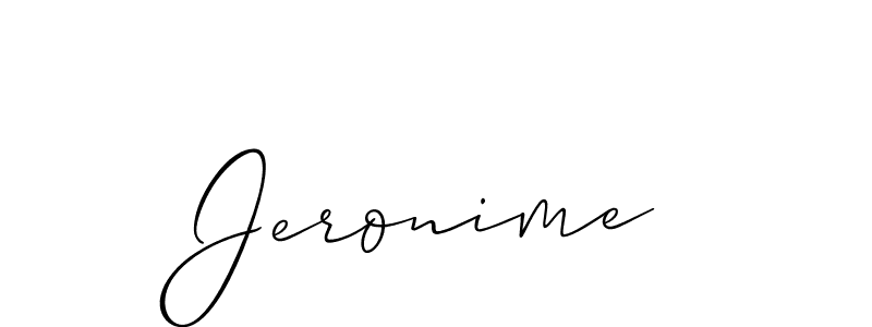 How to make Jeronime name signature. Use Allison_Script style for creating short signs online. This is the latest handwritten sign. Jeronime signature style 2 images and pictures png