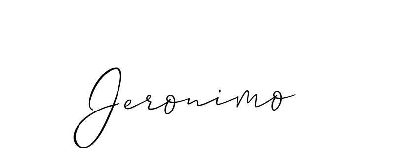 How to make Jeronimo signature? Allison_Script is a professional autograph style. Create handwritten signature for Jeronimo name. Jeronimo signature style 2 images and pictures png