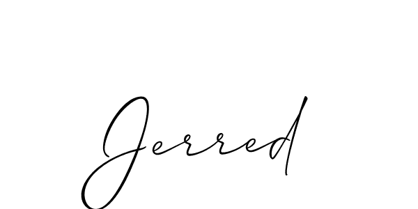 Make a beautiful signature design for name Jerred. With this signature (Allison_Script) style, you can create a handwritten signature for free. Jerred signature style 2 images and pictures png