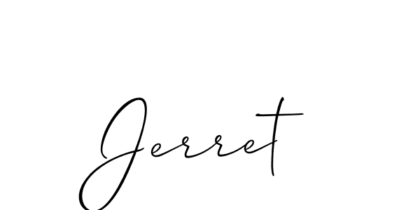 Design your own signature with our free online signature maker. With this signature software, you can create a handwritten (Allison_Script) signature for name Jerret. Jerret signature style 2 images and pictures png