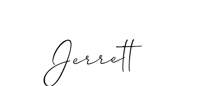 Check out images of Autograph of Jerrett name. Actor Jerrett Signature Style. Allison_Script is a professional sign style online. Jerrett signature style 2 images and pictures png