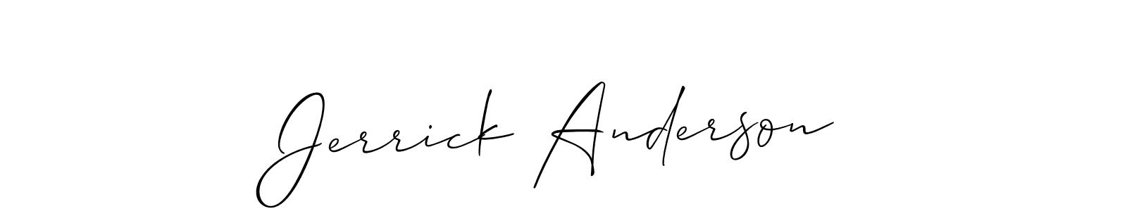 Use a signature maker to create a handwritten signature online. With this signature software, you can design (Allison_Script) your own signature for name Jerrick Anderson. Jerrick Anderson signature style 2 images and pictures png