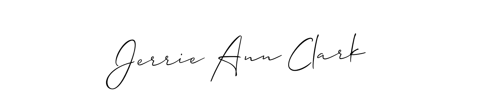 if you are searching for the best signature style for your name Jerrie Ann Clark. so please give up your signature search. here we have designed multiple signature styles  using Allison_Script. Jerrie Ann Clark signature style 2 images and pictures png