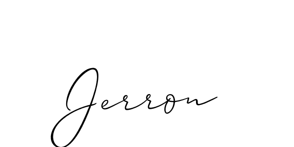 Jerron stylish signature style. Best Handwritten Sign (Allison_Script) for my name. Handwritten Signature Collection Ideas for my name Jerron. Jerron signature style 2 images and pictures png