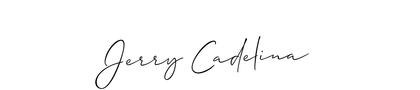 How to make Jerry Cadelina name signature. Use Allison_Script style for creating short signs online. This is the latest handwritten sign. Jerry Cadelina signature style 2 images and pictures png