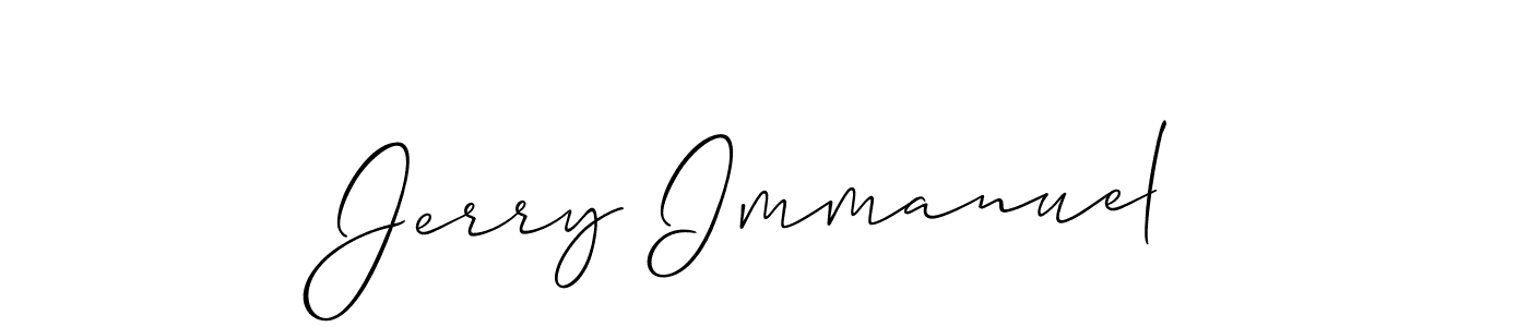 It looks lik you need a new signature style for name Jerry Immanuel. Design unique handwritten (Allison_Script) signature with our free signature maker in just a few clicks. Jerry Immanuel signature style 2 images and pictures png