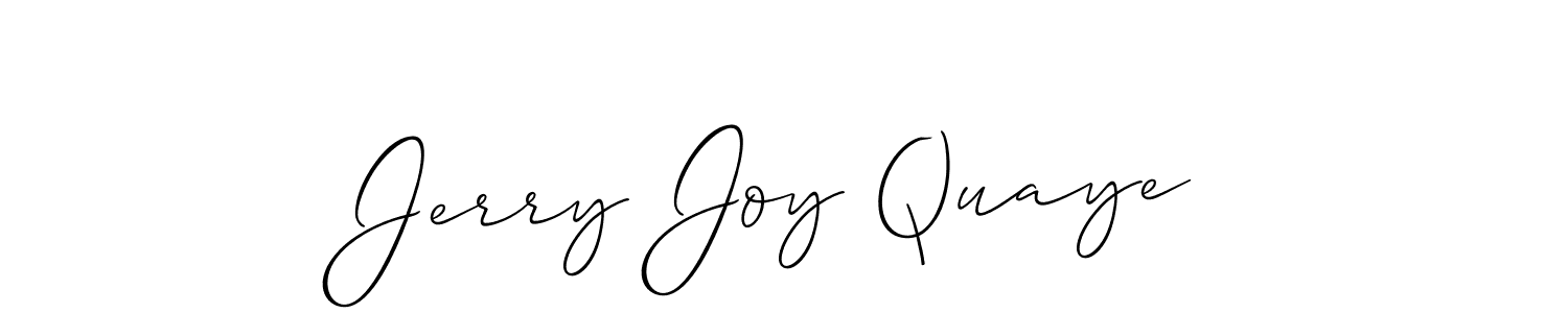 Allison_Script is a professional signature style that is perfect for those who want to add a touch of class to their signature. It is also a great choice for those who want to make their signature more unique. Get Jerry Joy Quaye name to fancy signature for free. Jerry Joy Quaye signature style 2 images and pictures png