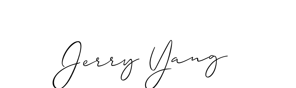 You should practise on your own different ways (Allison_Script) to write your name (Jerry Yang) in signature. don't let someone else do it for you. Jerry Yang signature style 2 images and pictures png