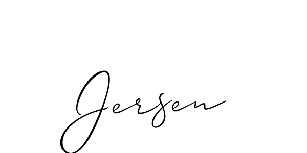 Jersen stylish signature style. Best Handwritten Sign (Allison_Script) for my name. Handwritten Signature Collection Ideas for my name Jersen. Jersen signature style 2 images and pictures png