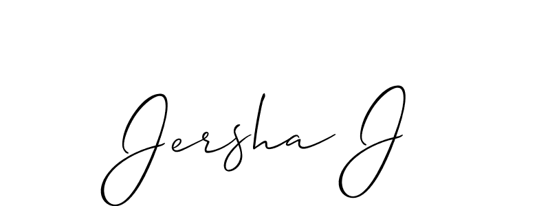 Use a signature maker to create a handwritten signature online. With this signature software, you can design (Allison_Script) your own signature for name Jersha J. Jersha J signature style 2 images and pictures png