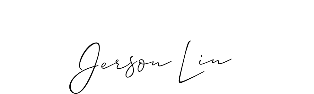 Also You can easily find your signature by using the search form. We will create Jerson Lin name handwritten signature images for you free of cost using Allison_Script sign style. Jerson Lin signature style 2 images and pictures png