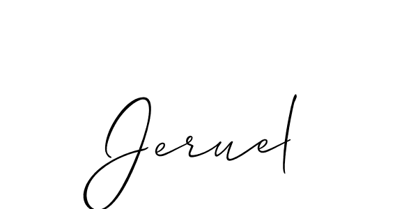 How to Draw Jeruel signature style? Allison_Script is a latest design signature styles for name Jeruel. Jeruel signature style 2 images and pictures png