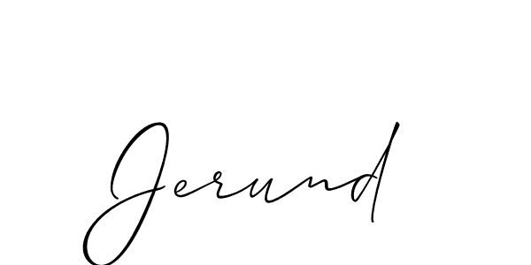 Also You can easily find your signature by using the search form. We will create Jerund name handwritten signature images for you free of cost using Allison_Script sign style. Jerund signature style 2 images and pictures png