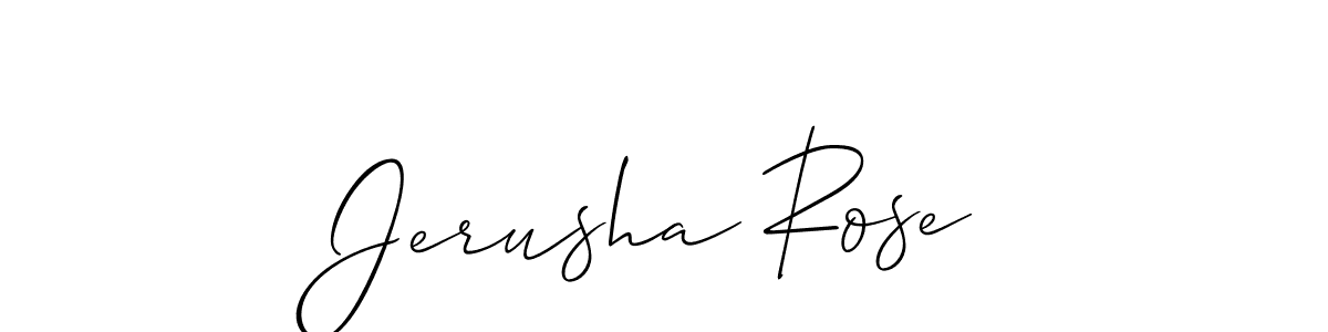 How to make Jerusha Rose name signature. Use Allison_Script style for creating short signs online. This is the latest handwritten sign. Jerusha Rose signature style 2 images and pictures png