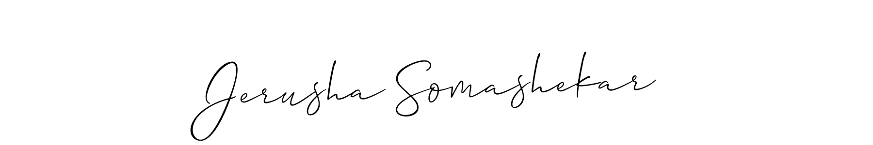 Also You can easily find your signature by using the search form. We will create Jerusha Somashekar name handwritten signature images for you free of cost using Allison_Script sign style. Jerusha Somashekar signature style 2 images and pictures png