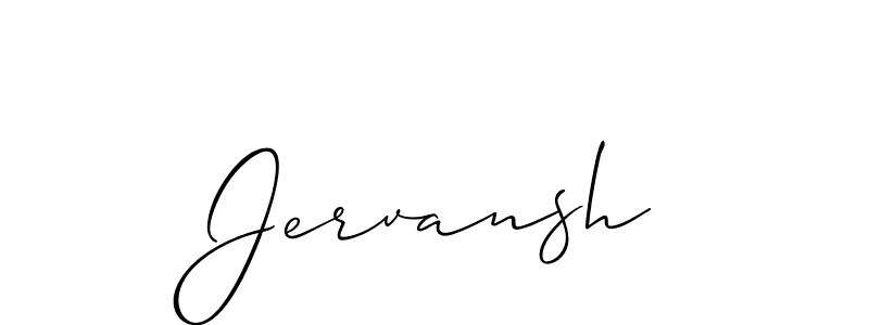 The best way (Allison_Script) to make a short signature is to pick only two or three words in your name. The name Jervansh include a total of six letters. For converting this name. Jervansh signature style 2 images and pictures png