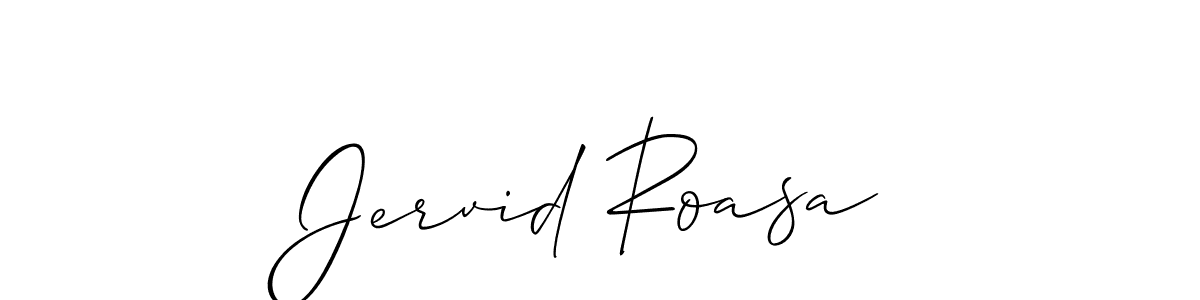 Make a beautiful signature design for name Jervid Roasa. With this signature (Allison_Script) style, you can create a handwritten signature for free. Jervid Roasa signature style 2 images and pictures png