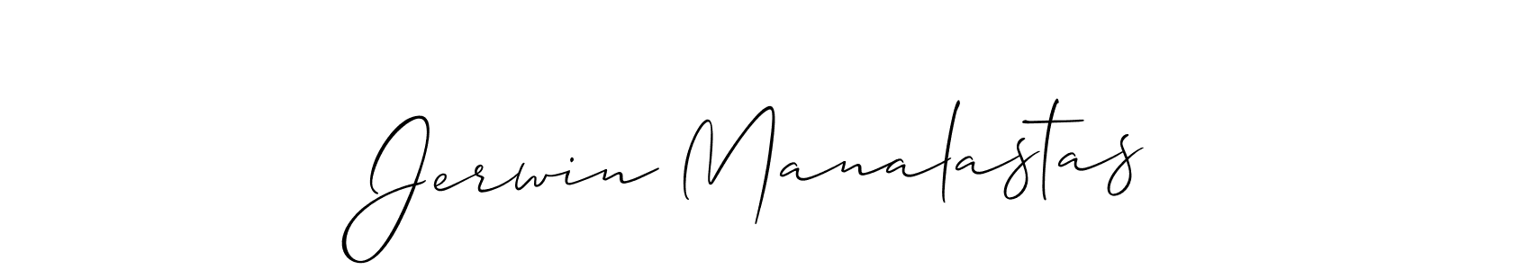 How to make Jerwin Manalastas signature? Allison_Script is a professional autograph style. Create handwritten signature for Jerwin Manalastas name. Jerwin Manalastas signature style 2 images and pictures png