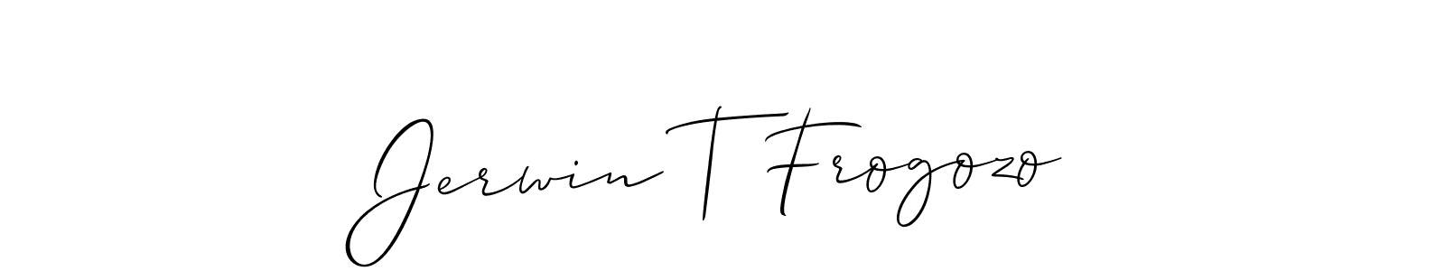 You can use this online signature creator to create a handwritten signature for the name Jerwin T Frogozo. This is the best online autograph maker. Jerwin T Frogozo signature style 2 images and pictures png