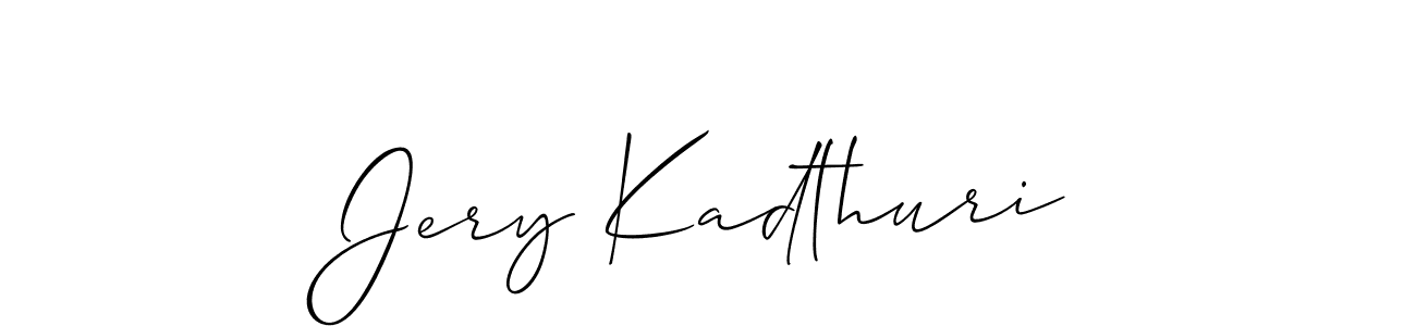 Also You can easily find your signature by using the search form. We will create Jery Kadthuri name handwritten signature images for you free of cost using Allison_Script sign style. Jery Kadthuri signature style 2 images and pictures png