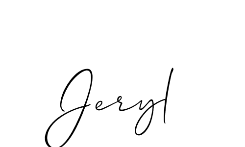 Jeryl stylish signature style. Best Handwritten Sign (Allison_Script) for my name. Handwritten Signature Collection Ideas for my name Jeryl. Jeryl signature style 2 images and pictures png