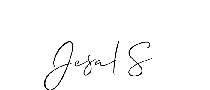 You should practise on your own different ways (Allison_Script) to write your name (Jesal S) in signature. don't let someone else do it for you. Jesal S signature style 2 images and pictures png