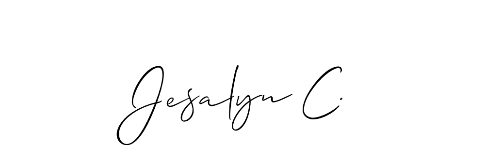 It looks lik you need a new signature style for name Jesalyn C.. Design unique handwritten (Allison_Script) signature with our free signature maker in just a few clicks. Jesalyn C. signature style 2 images and pictures png