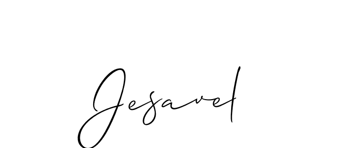 Use a signature maker to create a handwritten signature online. With this signature software, you can design (Allison_Script) your own signature for name Jesavel. Jesavel signature style 2 images and pictures png