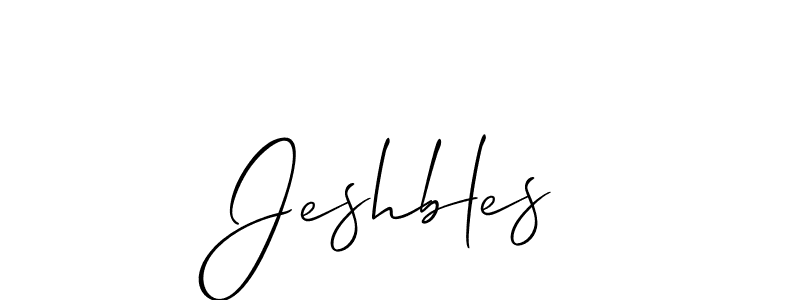 The best way (Allison_Script) to make a short signature is to pick only two or three words in your name. The name Jeshbles include a total of six letters. For converting this name. Jeshbles signature style 2 images and pictures png