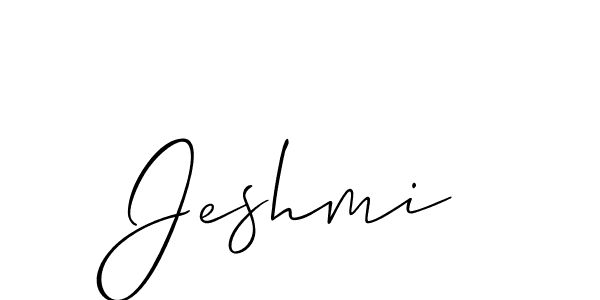 Use a signature maker to create a handwritten signature online. With this signature software, you can design (Allison_Script) your own signature for name Jeshmi. Jeshmi signature style 2 images and pictures png