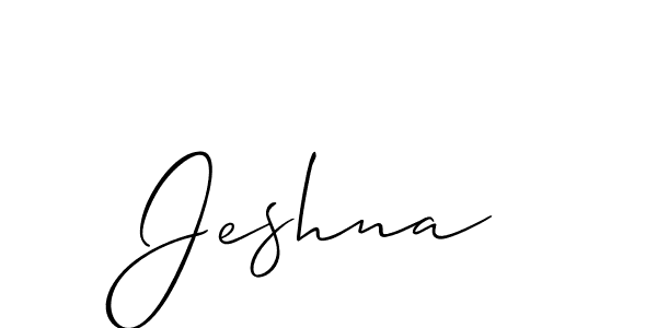 Design your own signature with our free online signature maker. With this signature software, you can create a handwritten (Allison_Script) signature for name Jeshna. Jeshna signature style 2 images and pictures png